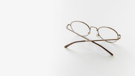 vintage glasses isolated on a white background. For reading daily life To a person with visual...