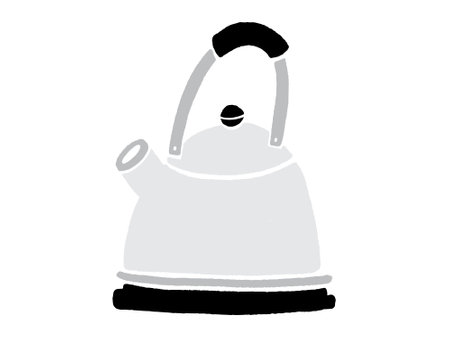 Electric kettle. Doodle style. Hand drawn vector illustration.&#xA;のイラスト素材