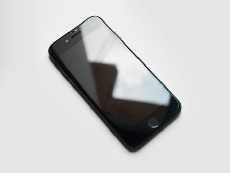 smart phone with blank screen isolated on white background