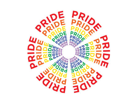 LGBT pride pixel art vector on white background.Vector template for poster, social network, banner, cards. word PRIDE for poster. LGBTQ love symbol background. Concept design.のイラスト素材