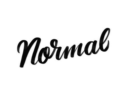 normal. Hand written lettering isolated on white background.Vector template for poster, social network, banner, cards.のイラスト素材
