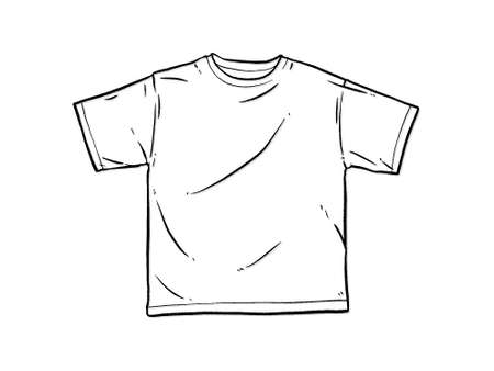 t-shirt on white background. Hand drawn style vector design illustrations.のイラスト素材