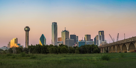 Dallas Skyline Sunset , Texasの写真素材