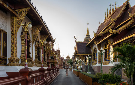 This is the picture of Wat Saen Muang Ma Luang (Wat Hua Khuang), Buddhist Temple in Chiang Mai,...