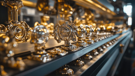 Close-up of an assembly line in a car factory, with workers and robots seamlessly assembling car parts, highlighting the efficiency of modern automotive manufacturingの素材