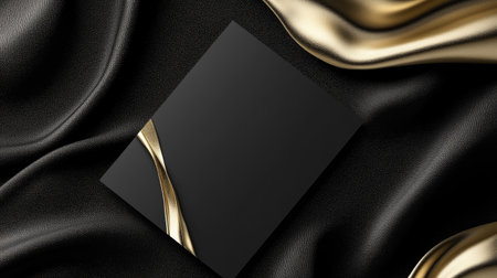 A sophisticated gold VIP card featuring a metallic finish and embossed details, set against a luxurious black textured backdrop, exuding exclusivity.の素材