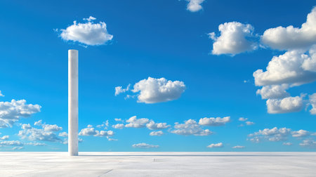 5G wireless communication tower isolated against a serene blue sky, showcasing the power of next-gen networksの素材