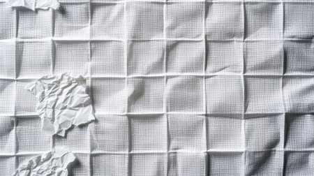 Close-up of blank checkered paper texture with soft lighting, ideal for school or design backgroundsの素材