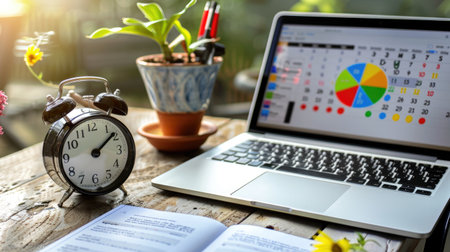 Digital booking calendar on a website showing available time slots for appointmentsの素材