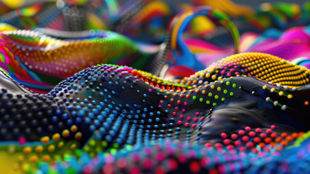 Abstract noise texture with colorful gradient and dynamic vibrant dots, perfect for modern flyer or digital coverの素材