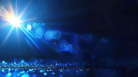 Soft glowing blue light with a single white dot at its center, symbolizing focus or insightの素材