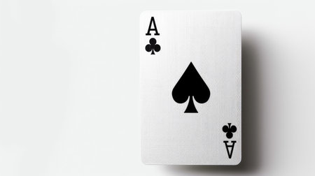 The image features a single ace of spades playing card on a clean white background. Ideal representation for gambling games or card strategies.の素材