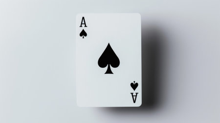 This image features an ace of spades playing card displayed on a clean background, perfect for representing gaming, luck, and casino themes in creative projects.の素材