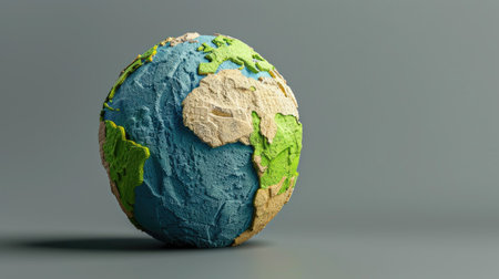 A visually striking 3D model of Earth showcasing the continents and oceans with a unique texture. Ideal for educational, creative, or artistic projects.の素材