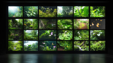 A stunning collection of diverse natural landscapes showcasing rich greenery and vibrant flowers, perfect for nature enthusiasts and art lovers.の素材