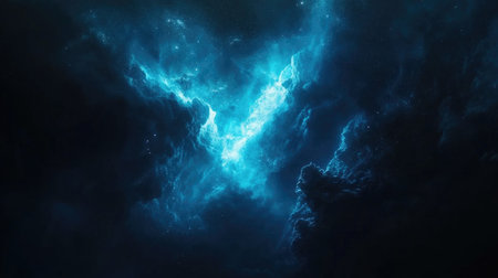 Explore the beauty of a vibrant celestial nebula glowing in the dark expanse of space, evoking feelings of wonder, mystery, and tranquility.の素材