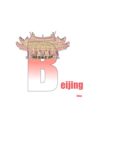 Alphabet. The nation's capital. China. Beijingのイラスト素材
