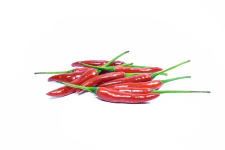 Red chili pepper isolated on a white backgroundの写真素材