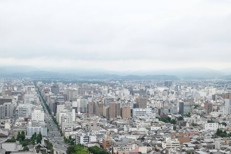 View From Kyoto Tower in Kyoto, Japan. vintage film effect.の写真素材