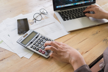 Business finance, tax, accounting, statistics and analytic research conceptの写真素材