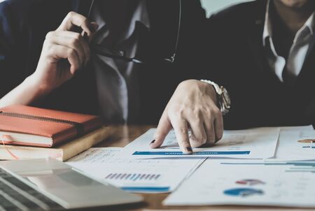 Business People Planning Strategy Analysis from financial document report