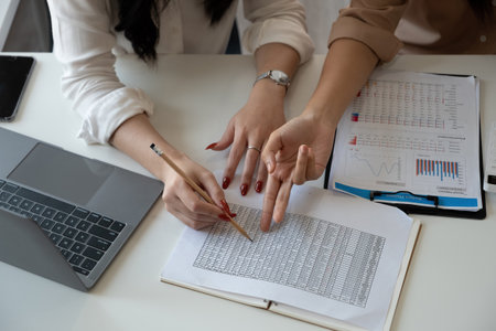 Business People Planning Strategy Analysis from financial document report, Office Concept