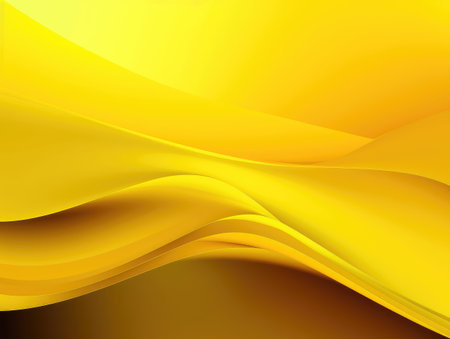 Bright yellow wave and lines abstract background. Generative AIの素材