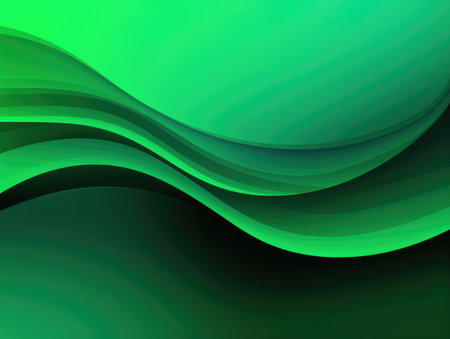 Green wave and line abstract background. Generative AIの素材