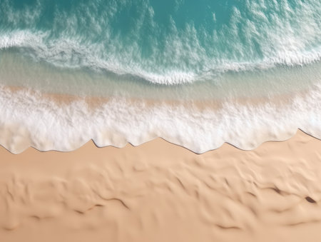 Top view of beach and sea background. Generative AIの素材