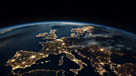 Image of earth from outer space. Generative AIの素材