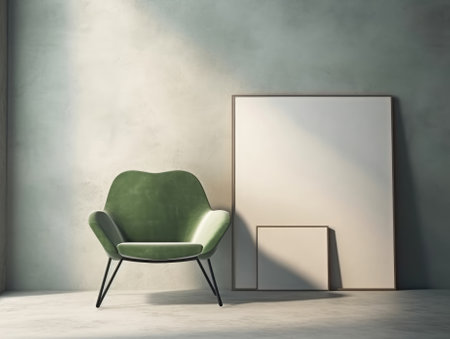 Yellow Japanese style living room with wooden decoration. Generative AIの素材