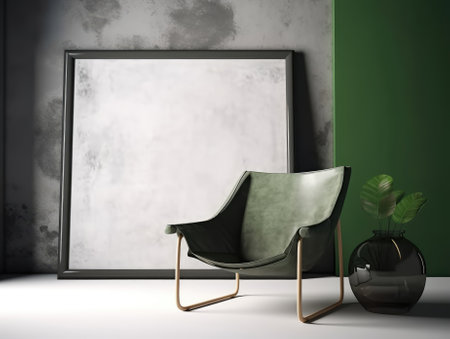 Yellow Japanese style living room with wooden decoration. Generative AIの素材