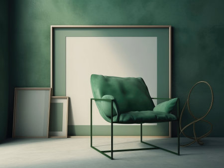 Yellow Japanese style living room with wooden decoration. Generative AIの素材