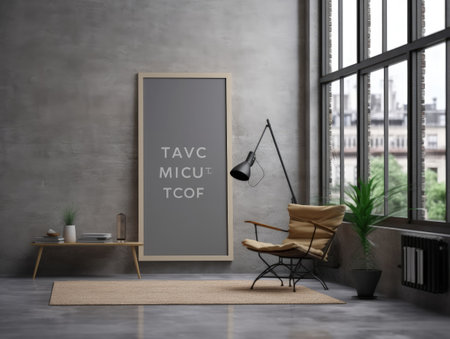 Mock up frame on the wall with room decoration and furniture. Generative AIの素材