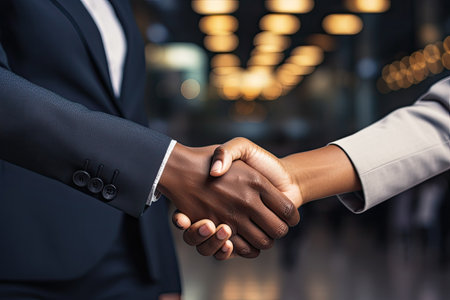 businessman handshake for teamwork. successful Business deal partnership concept. Generative AIの素材