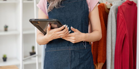 Business owner, Fashion designer female collection business. sales successの写真素材