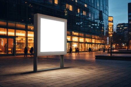 Blank digital signage screen in a public place, ideal for customization, generative aiの素材