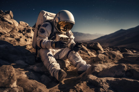 astronaut in the deep space made with generative aiの素材