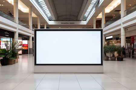 Blank white billboard signage, empty info banner, street banner. Mock up for advertisement. Generated by AIの素材
