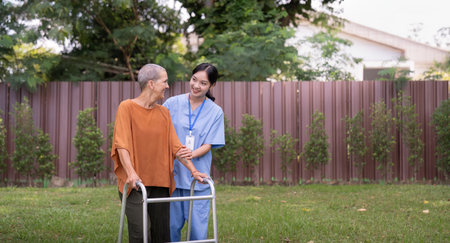 Nurse or caregiver and elderly woman support, healthcare service and health portrait at home....