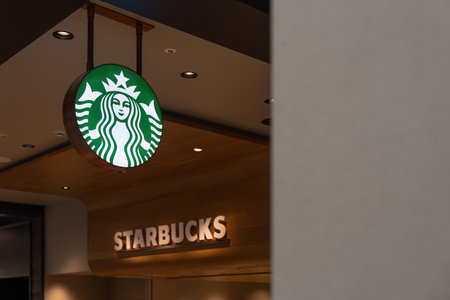 Osaka, Japan - December, 2023 : Starbucks Coffee Shop Famous Branches in Kansai Airportのeditorial素材