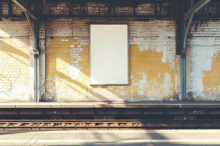 Blank digital signage screen in a public place, ideal for customization, generative aiの素材