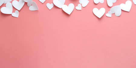 Valentines Day background. pastel color background. Valentines day concept. Flat lay, top view, copy space. Generative aiの素材
