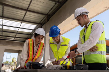 Construction concept of Engineer or architect meeting for project working with partner and...