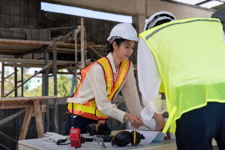 Construction concept of Engineer or architect meeting for project working with partner and...