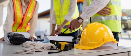 Construction concept of Engineer or architect meeting for project working with partner and...