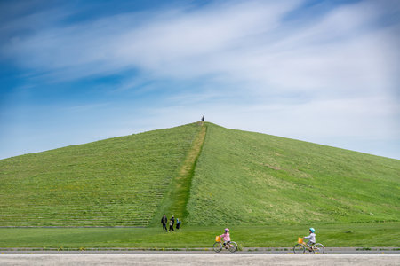SAPPORO, JAPAN - 05 MAY 2024 : Mount Moere Mountain at Moerenuma Park where is a Famous Landmarkのeditorial素材