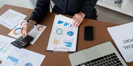Business Analysis with Financial Charts and Calculations