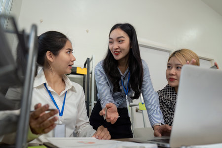 Empowering business team collaboration in a modern office space team meeting indoor professional environment viewpointの写真素材