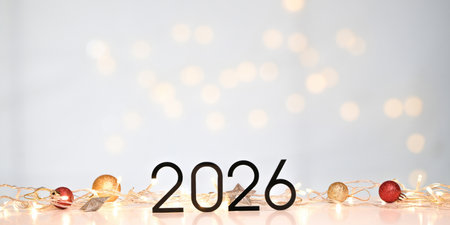Elegant 2026 Display with Holiday Lights and Ornaments
